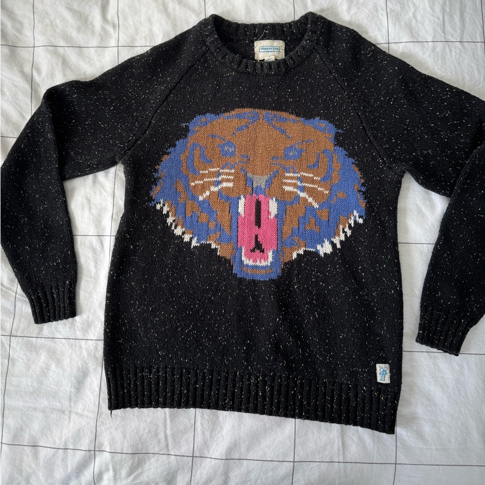 Vintage Black Speckled Crewneck Sweater